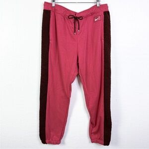 Nike Icon Clash Fleece Sherpa Trim Jogger Sweat Pants Pink Women size XL
